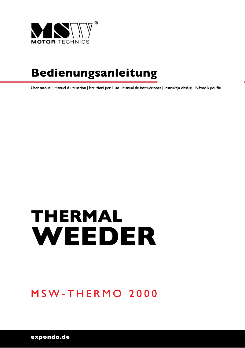 Image de la première page du manuel de l'appareil MSW-THERMO 2000