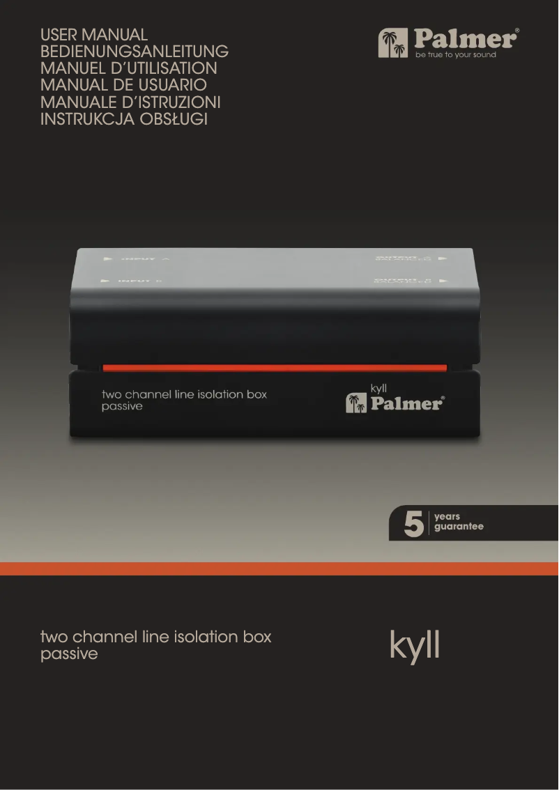 Page 1 de la notice Manuel utilisateur Palmer Kyll