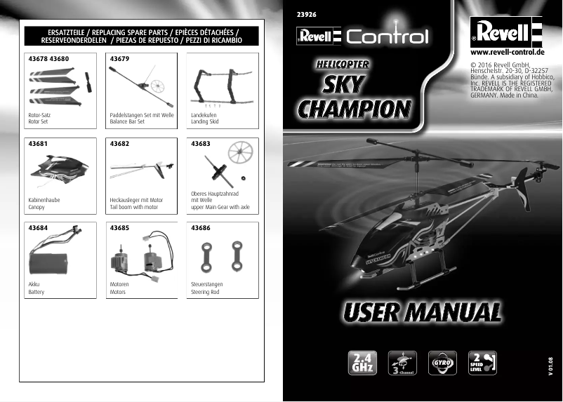 Page 1 de la notice Manuel utilisateur Revell Sky Champion