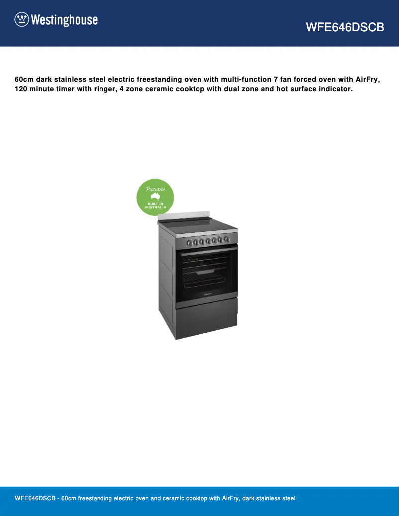 Image de la première page du manuel de l'appareil WFE646DSCB