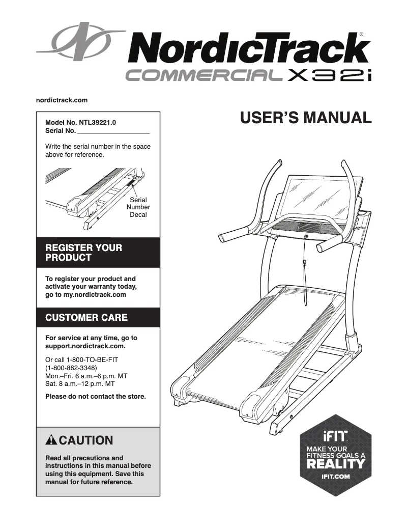 Página 1 del manual Manual de usuario NordicTrack Commercial X32i