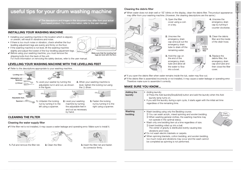 Page n°1 - Guide d'installation Samsung WF1600WCW