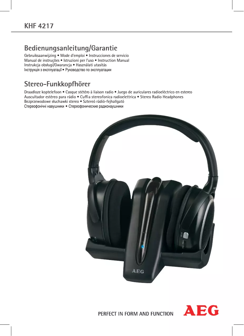 Page n°1 - Manuel utilisateur AEG KHF 4217