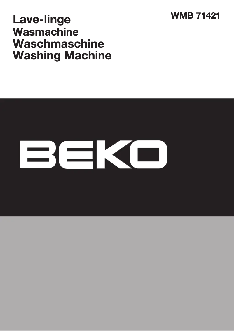 Page 1 de la notice Manuel utilisateur Beko WMB 71421