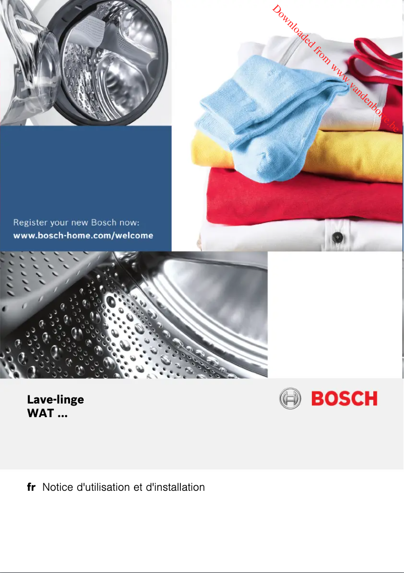 Page n°1 - Manuel utilisateur Bosch WAT286K1FG