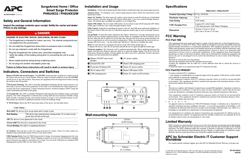 Page 1 de la notice Manuel utilisateur APC PH6U4X32