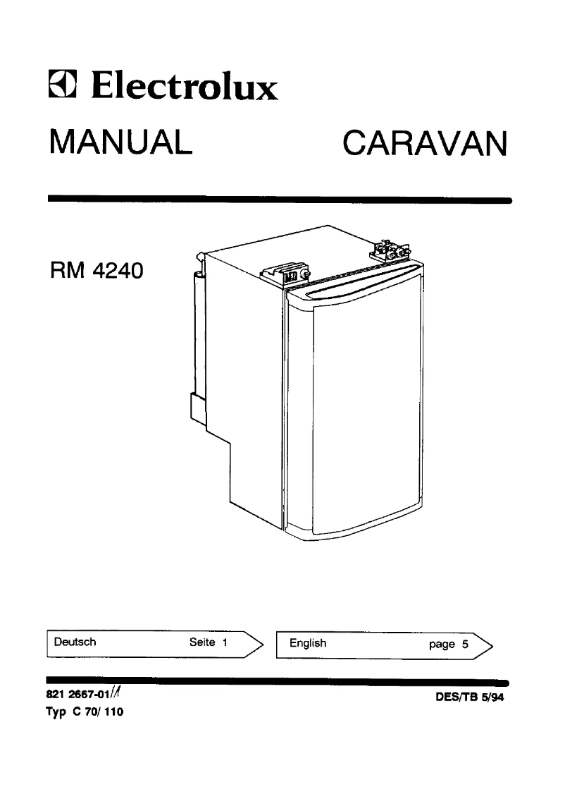 Page n°1 - Manuel utilisateur Electrolux RM 4240