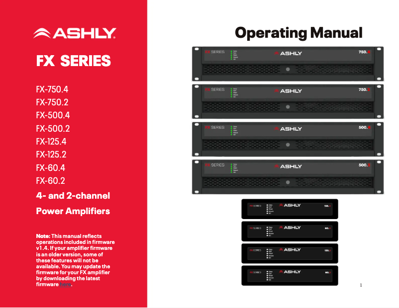 Page n°1 - Manuel utilisateur Ashly FX-125.2