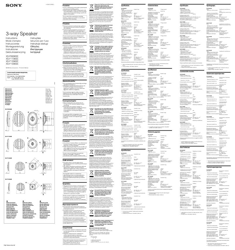 Page n°1 - Manuel utilisateur Sony XS-F1736 SE