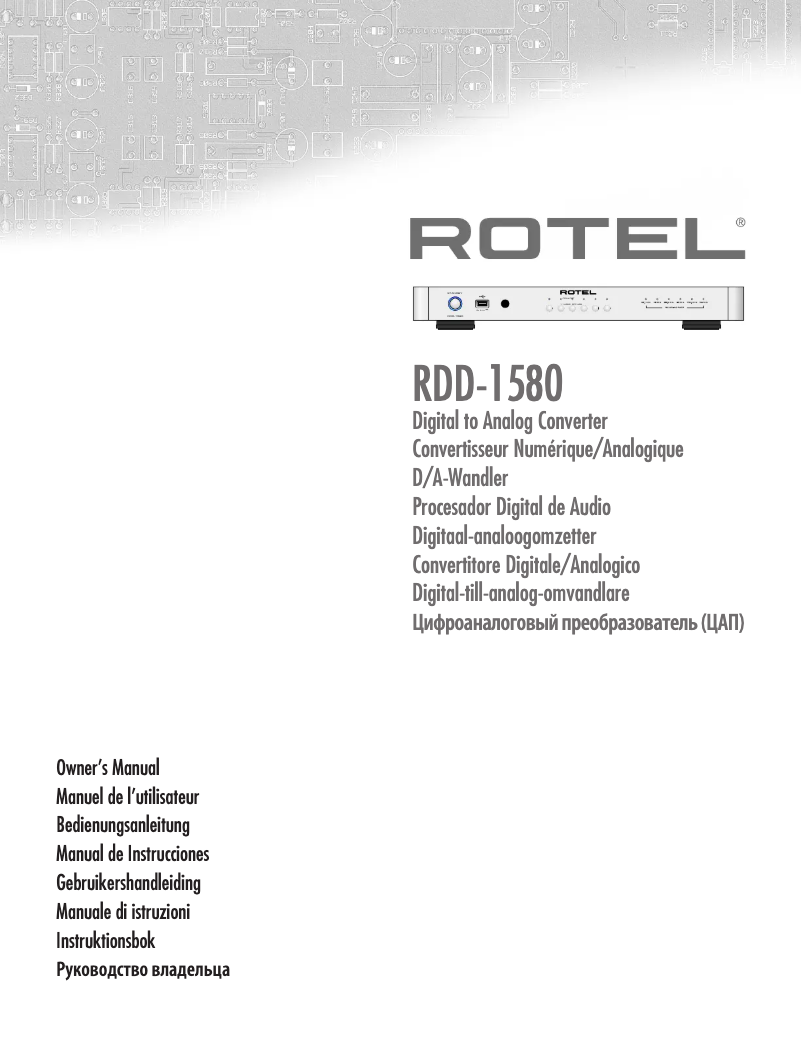 Page n°1 - Manuel utilisateur Rotel RDD-1580