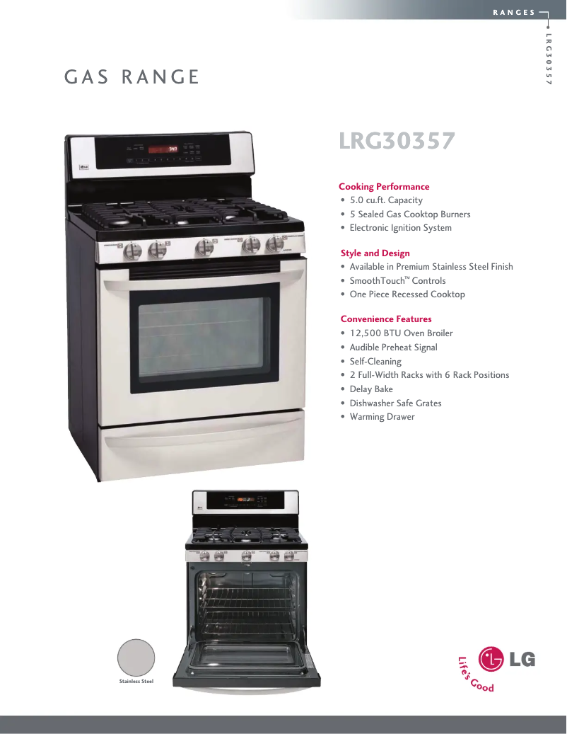 Image de la première page du manuel de l'appareil LRG30357ST