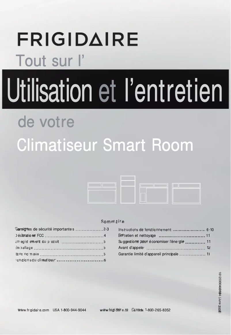 Page 1 de la notice Manuel utilisateur Frigidaire FFRC0833R1