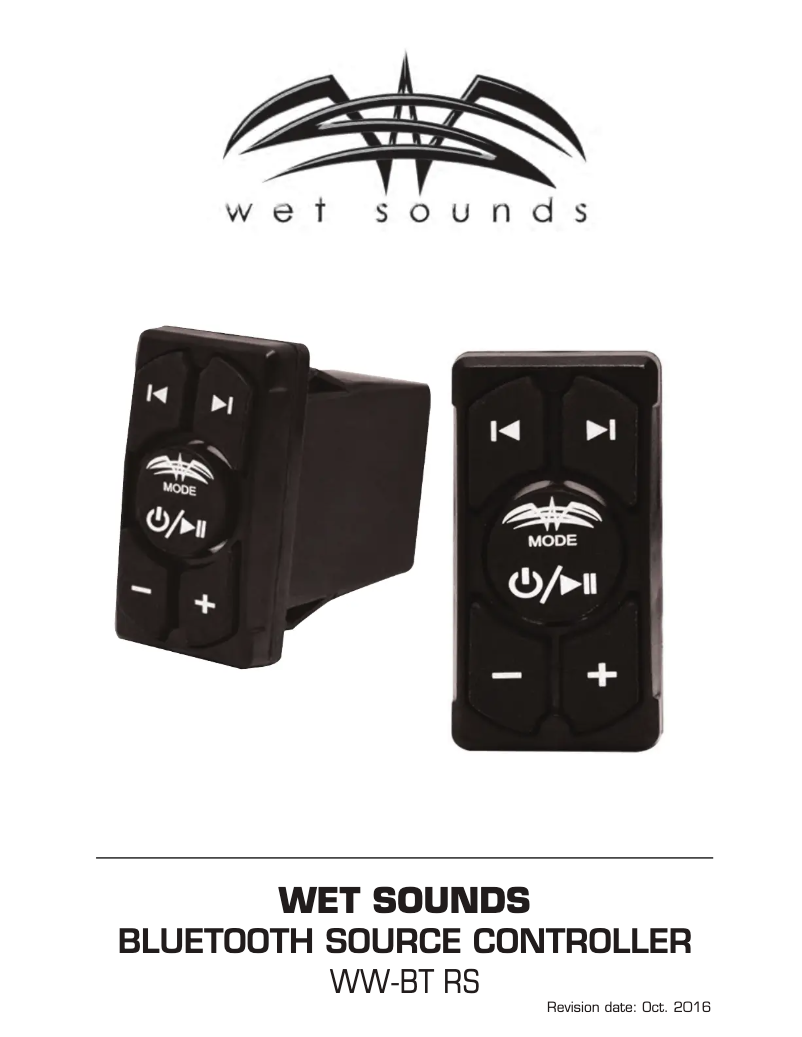 Page 1 de la notice Mode d'emploi Wet Sounds WW-BT RS