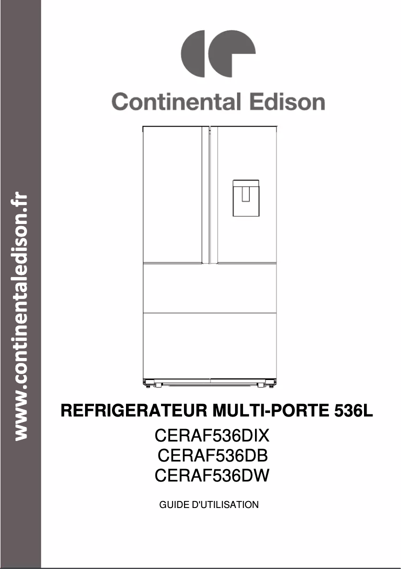 Page 1 de la notice Manuel utilisateur Continental Edison CERAF536DB