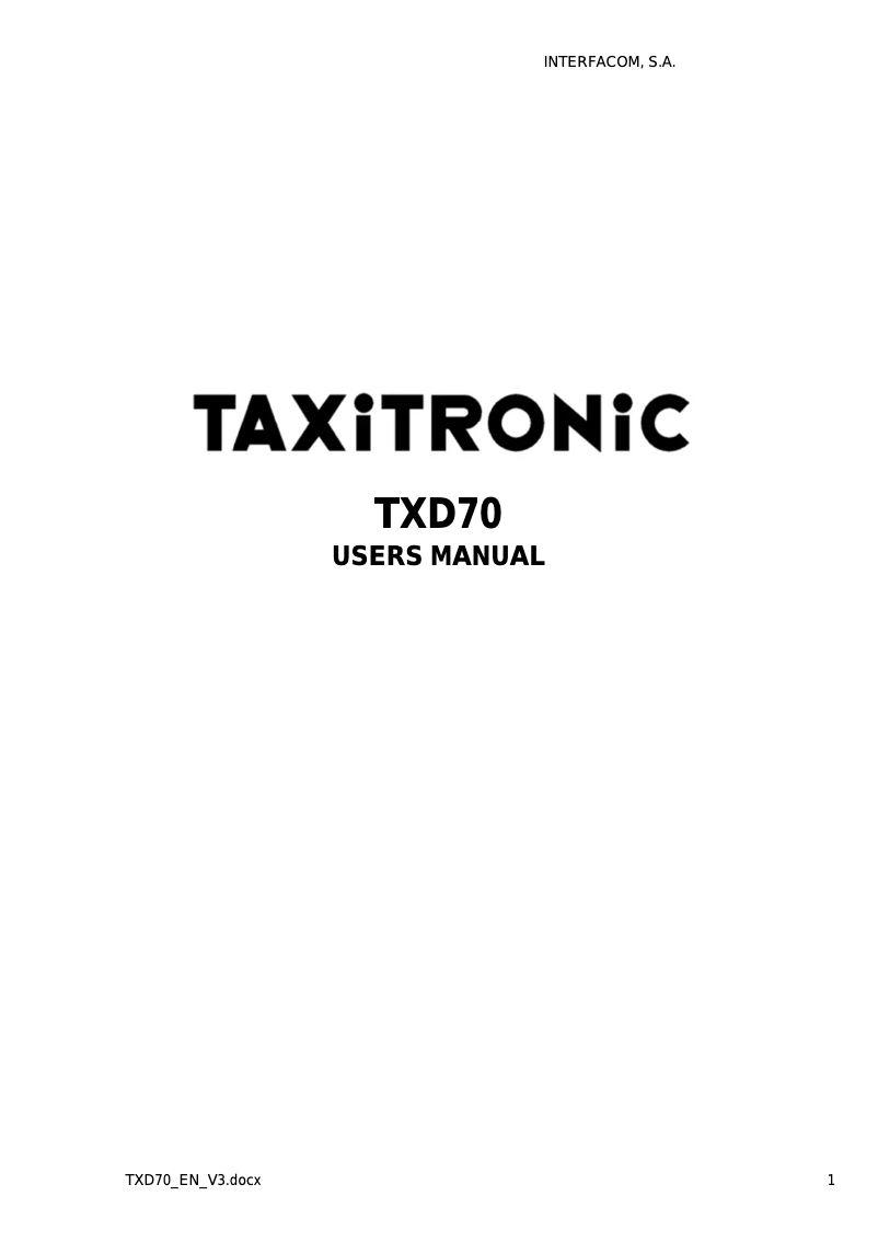 Image de la première page du manuel de l'appareil TXD70