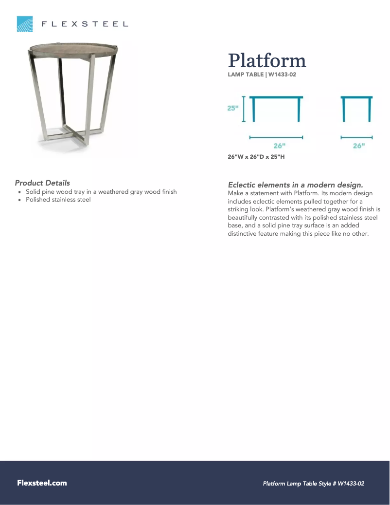 Page 1 de la notice Manuel utilisateur Flexsteel Platform W1433-02