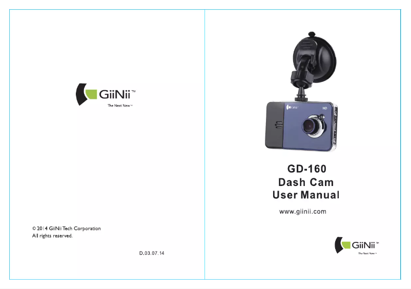Page 1 de la notice Manuel utilisateur GiiNii GD-160
