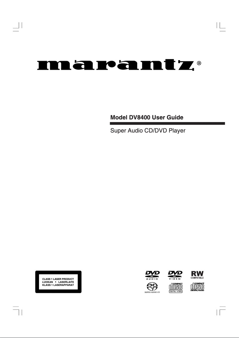 Page n°1 - Manuel utilisateur Marantz DV8400