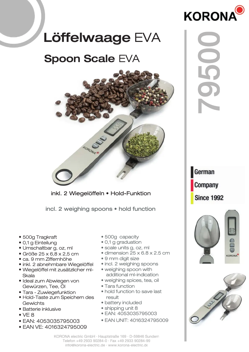 Image de la première page du manuel de l'appareil Eva 79500