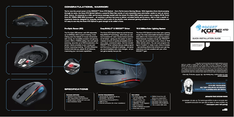 Imagen de la primera página del manual del dispositivo Kone XTD Optical
