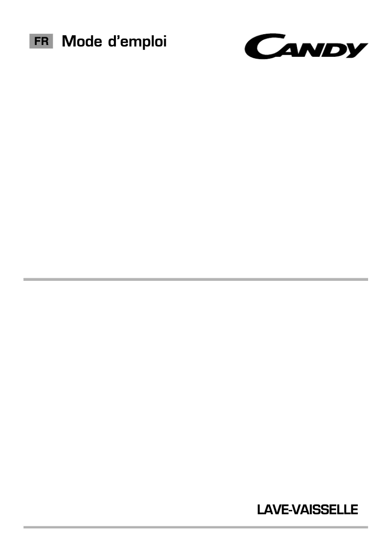 Page 1 de la notice Manuel utilisateur Candy CDP 1DS54W-47