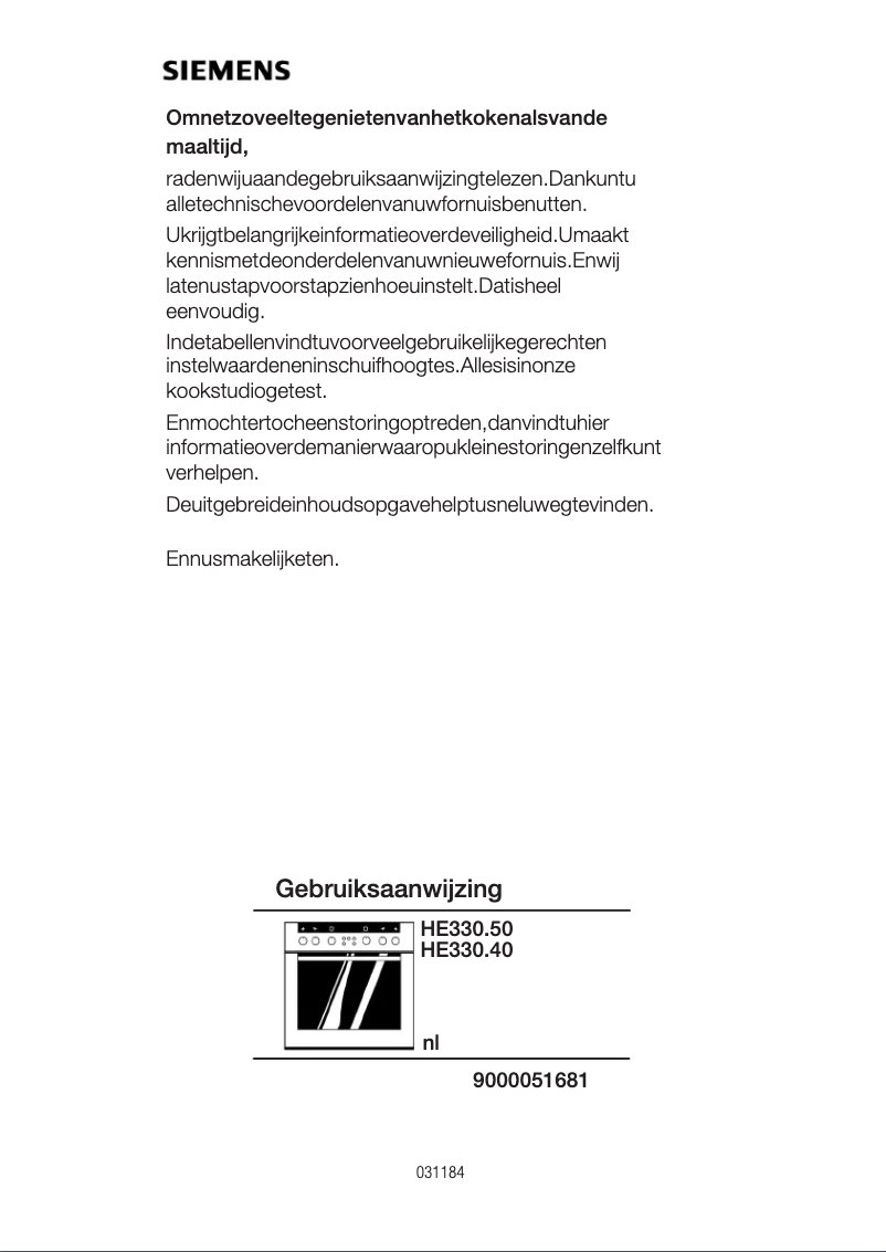 Page n°1 - Manuel utilisateur Siemens HE330650