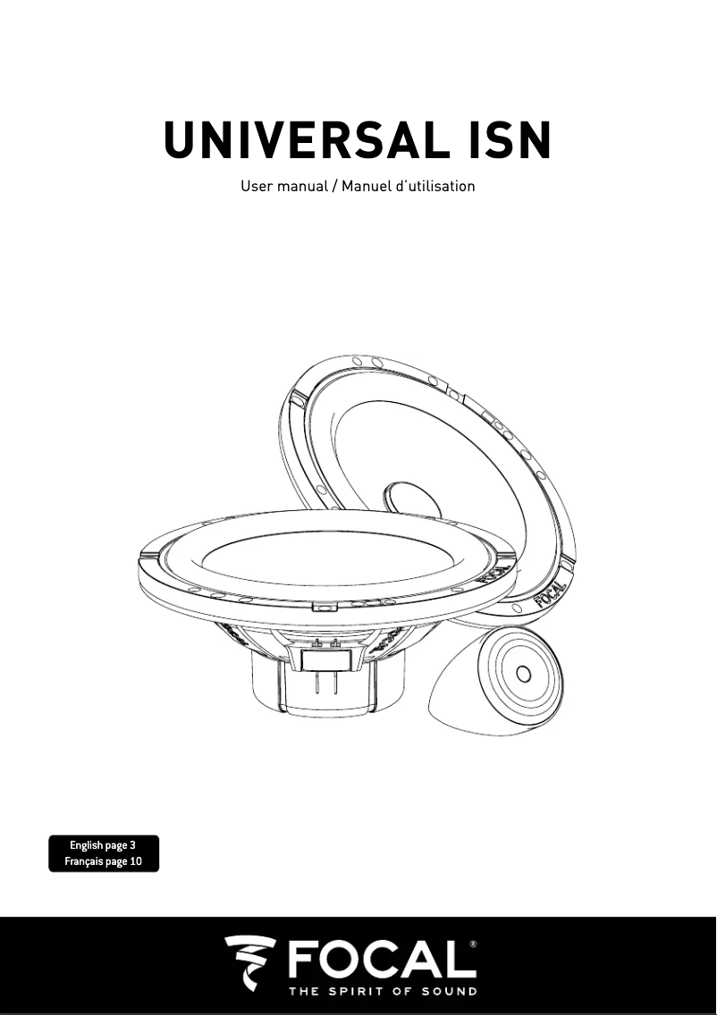 Image de la première page du manuel de l'appareil Universal ISN 130