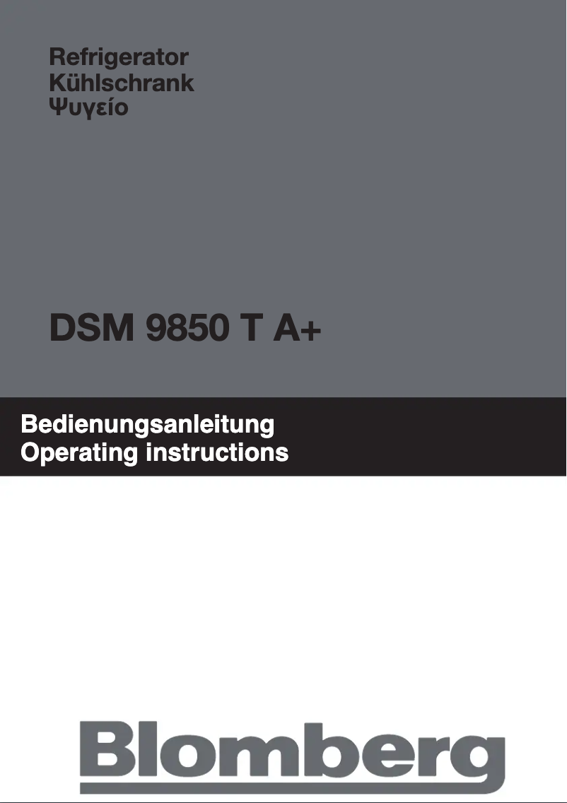 Page n°1 - Manuel utilisateur Blomberg DSM 9850 T A+