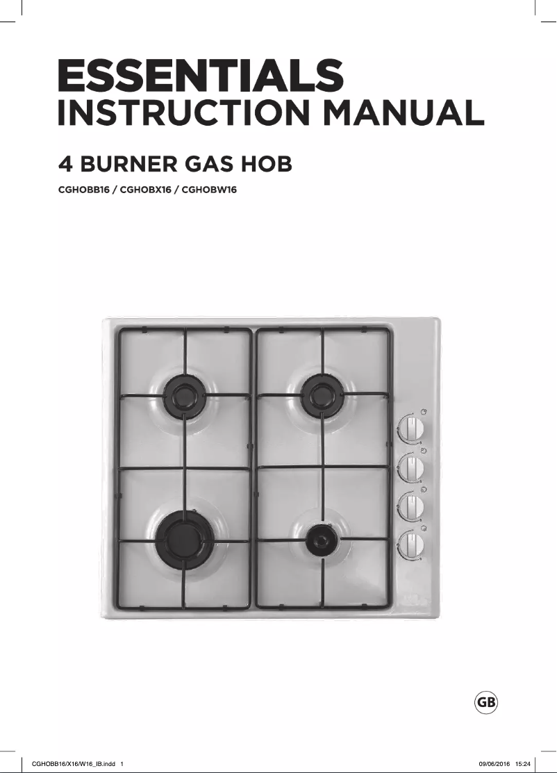 Page 1 de la notice Manuel utilisateur Currys Essentials CGHOBX16