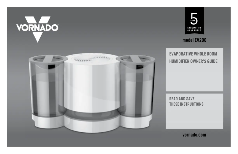 Page 1 de la notice Manuel utilisateur Vornado EV200