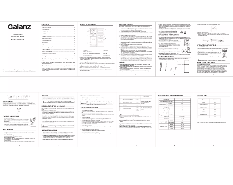 Page n°1 - Manuel utilisateur Galanz GLR10TWEEFR