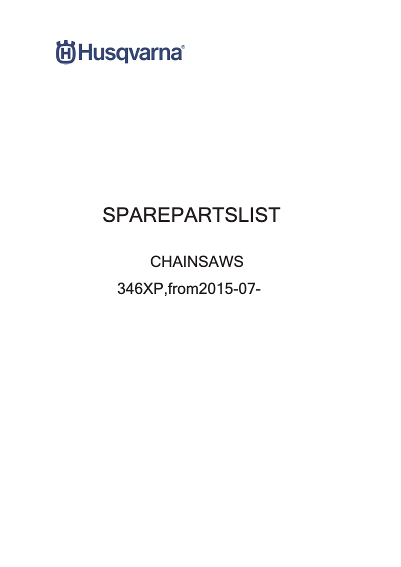 Page n°1 - Manuel utilisateur Husqvarna 346XP