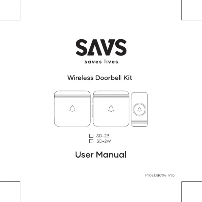 Page n°1 - Manuel utilisateur SAVS SD-2B