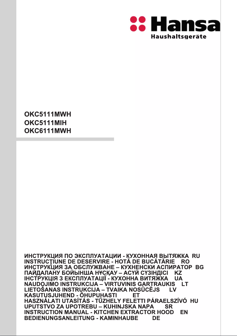 Page n°1 - Manuel utilisateur Hansa OKC6111MWH
