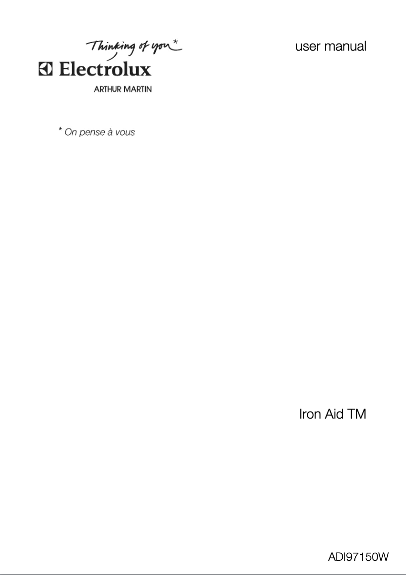 Page 1 de la notice Manuel utilisateur Arthur Martin-Electrolux ADI 97150 W