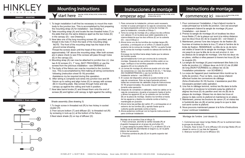 Page n°1 - Manuel utilisateur Hinkley Lighting Axis 41708BK