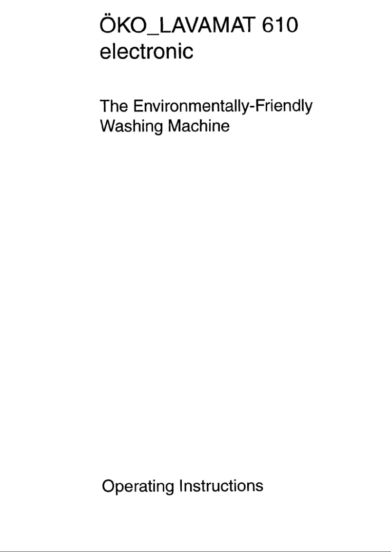 Page 1 de la notice Manuel utilisateur AEG Lavamat 610 Electronic w