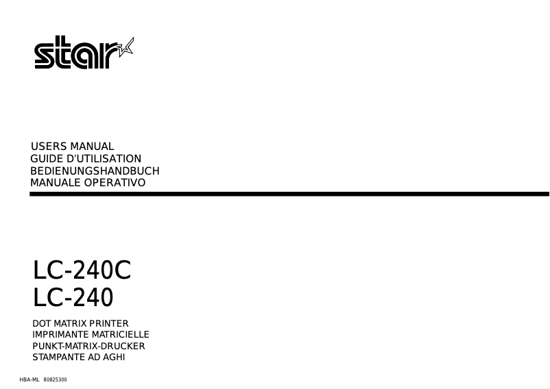Page 1 de la notice Manuel utilisateur Star LC-240C