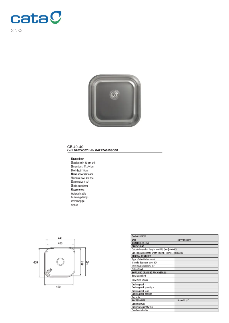 Página 1 del manual Manual de usuario CATA CB 40-40