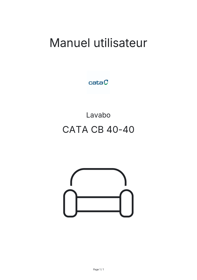 Page n°1 - Manuel utilisateur CATA CB 40-40