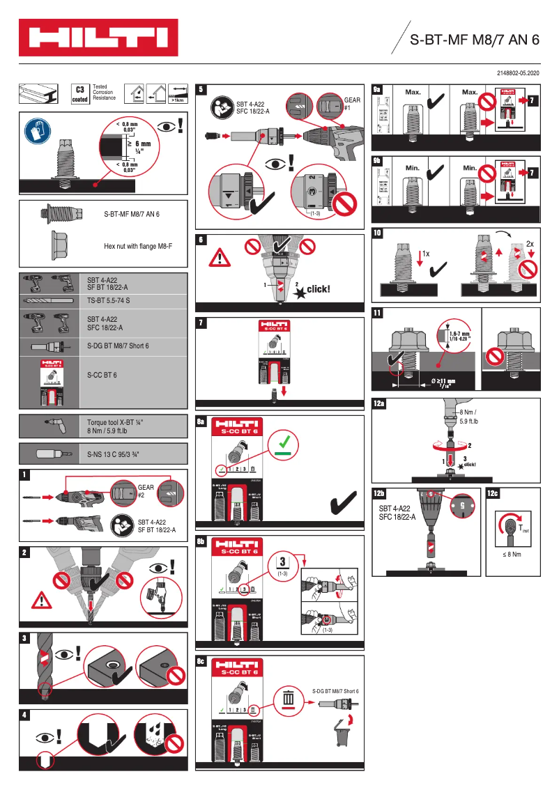 Página 1 del manual Instrucciones / montaje Hilti SF BT