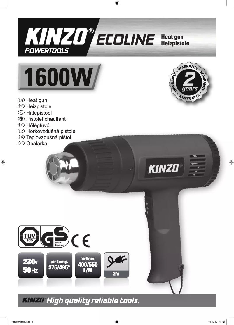 Page 1 de la notice Manuel utilisateur Kinzo Ecoline