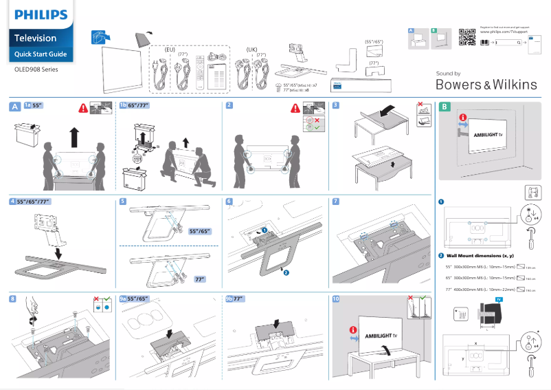 Página 1 del manual Guía de inicio rápido Philips 55OLED908