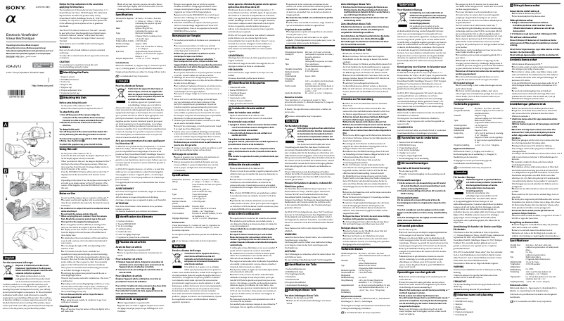 Page 1 de la notice Manuel utilisateur Sony FDA-EV1S