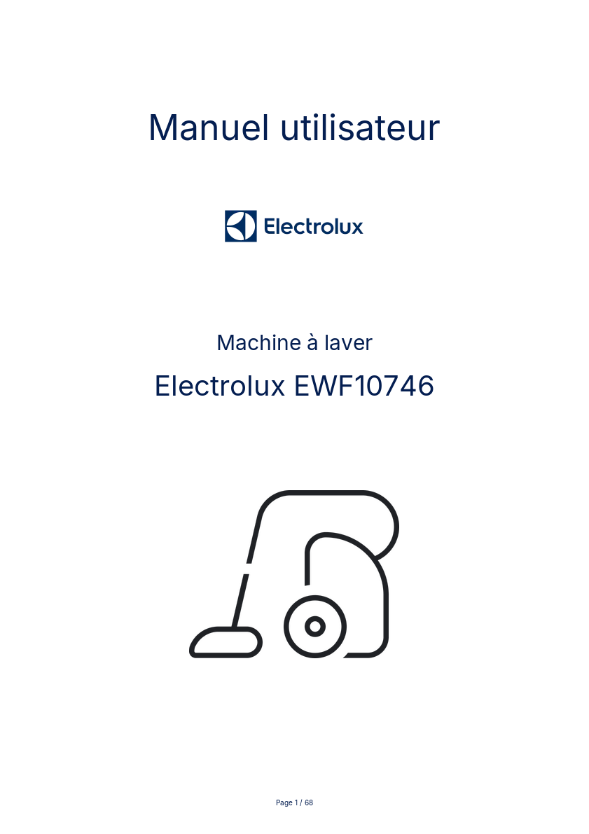 Page n°1 - Manuel utilisateur Electrolux EWF10746