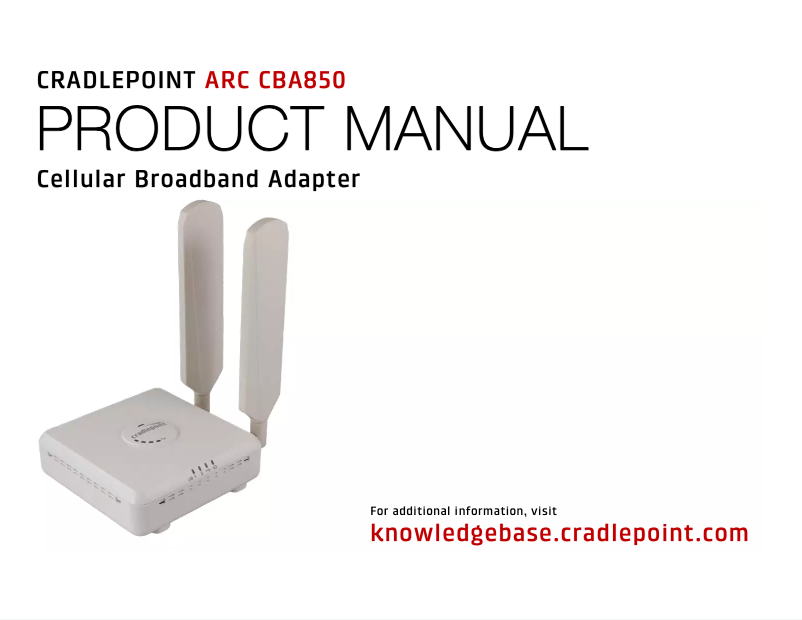 Page 1 de la notice Manuel utilisateur Cradlepoint ARC CBA850