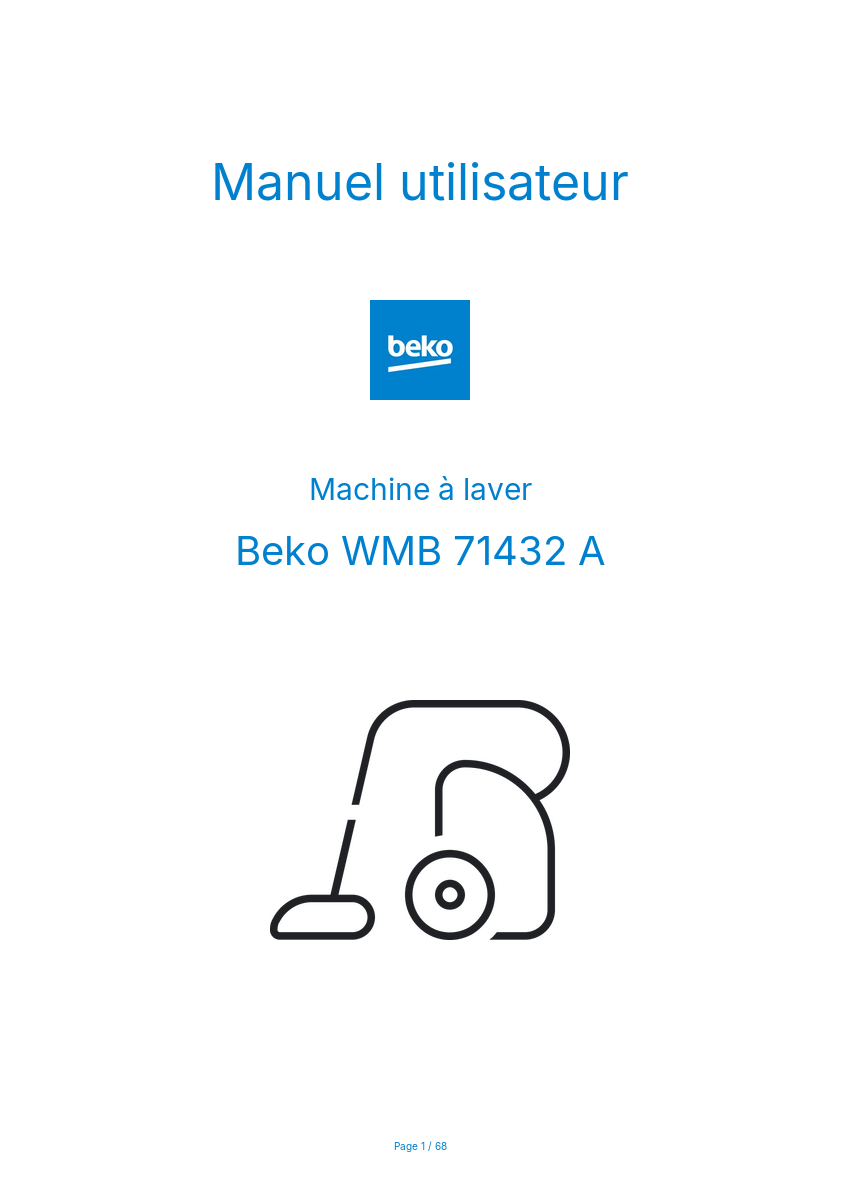 Image de la première page du manuel de l'appareil WMB 71432 A