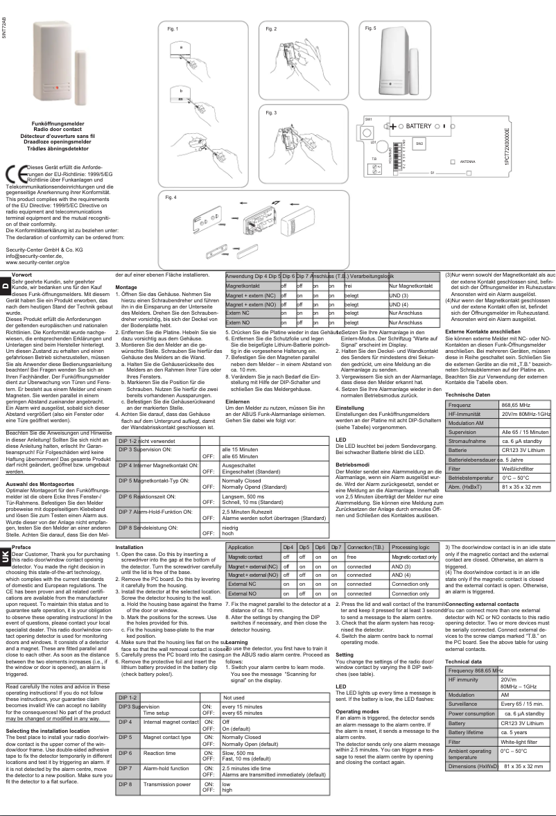 Page n°1 - Manuel utilisateur Abus FU9025W