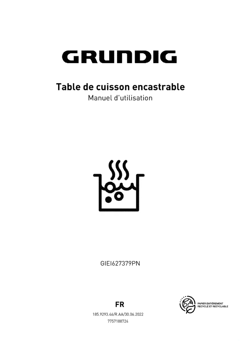 Page n°1 - Manuel utilisateur Grundig GIEI627379PN