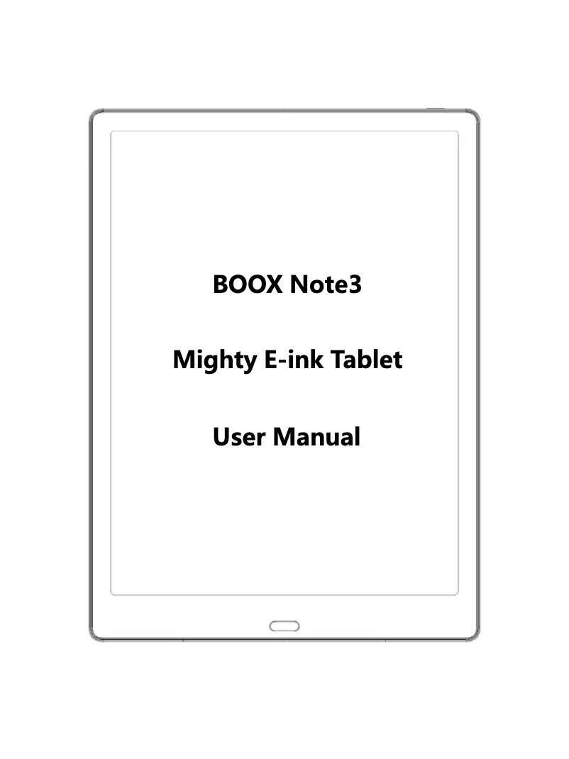 Page n°1 - Manuel utilisateur BOOX Note3